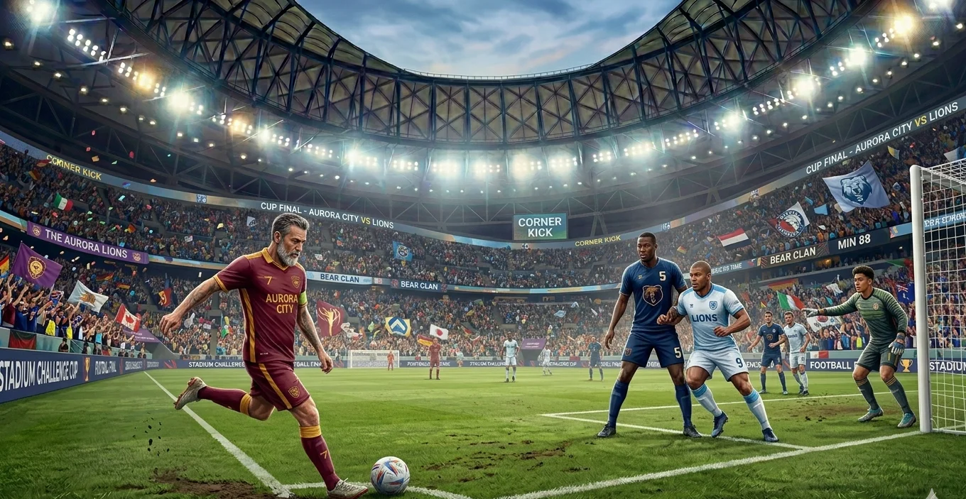 Players setting up for a corner kick during a FIFA World Cup 2026 match